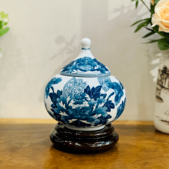 Chóe men lam vẽ tay Bát Tràng An Việt vẽ hoa CH1
