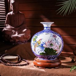 Bình hút lộc Chim hoa vẽ vàng BHL20