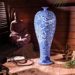 Mai Bình Tích Lộc Men Lam Họa Hoa BVL25