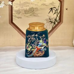 Hộp đựng trà dáng vuông An Việt Bát Tràng HDT1